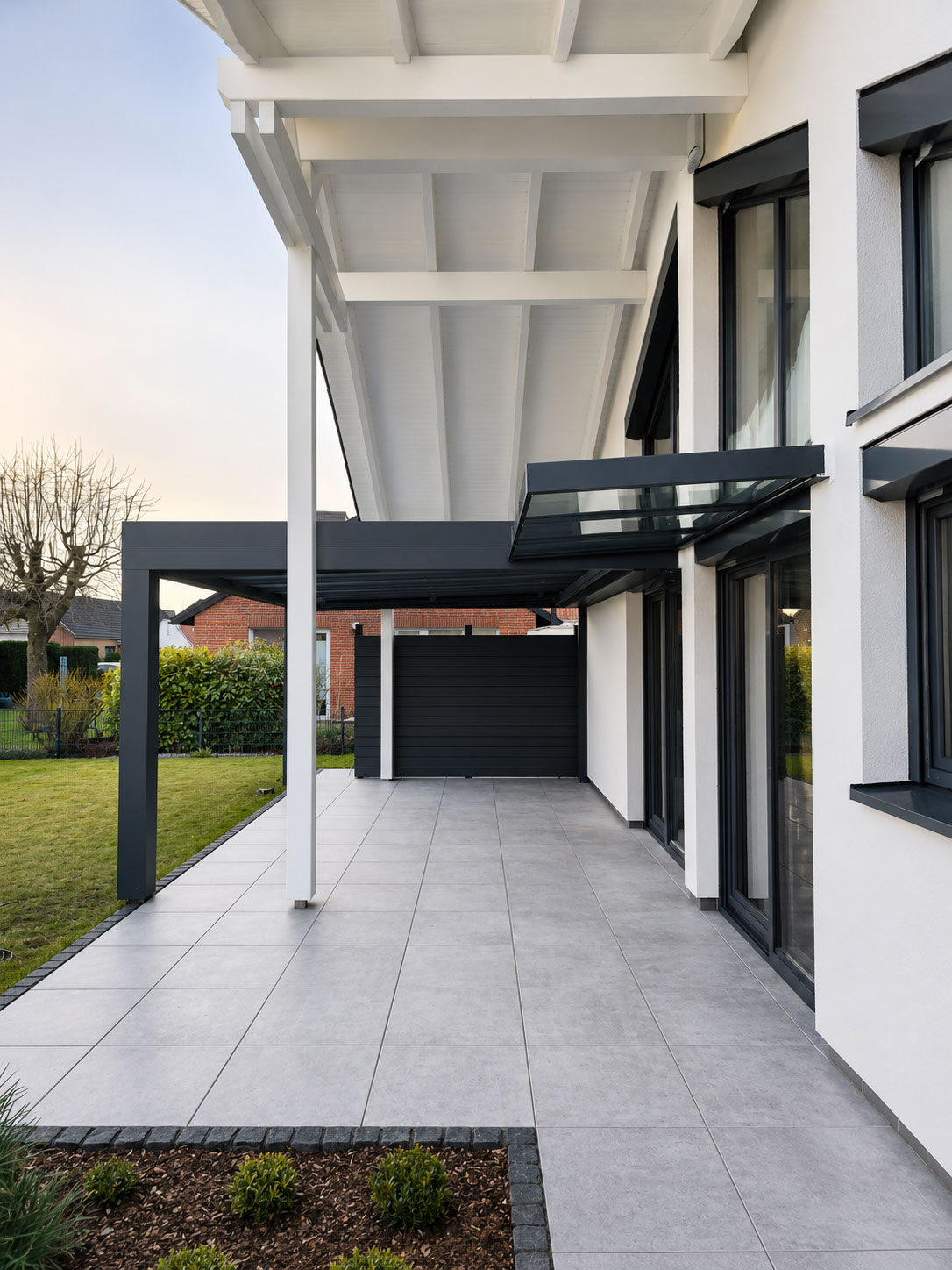 Terrassenueberdachung flachdach cube nienburg