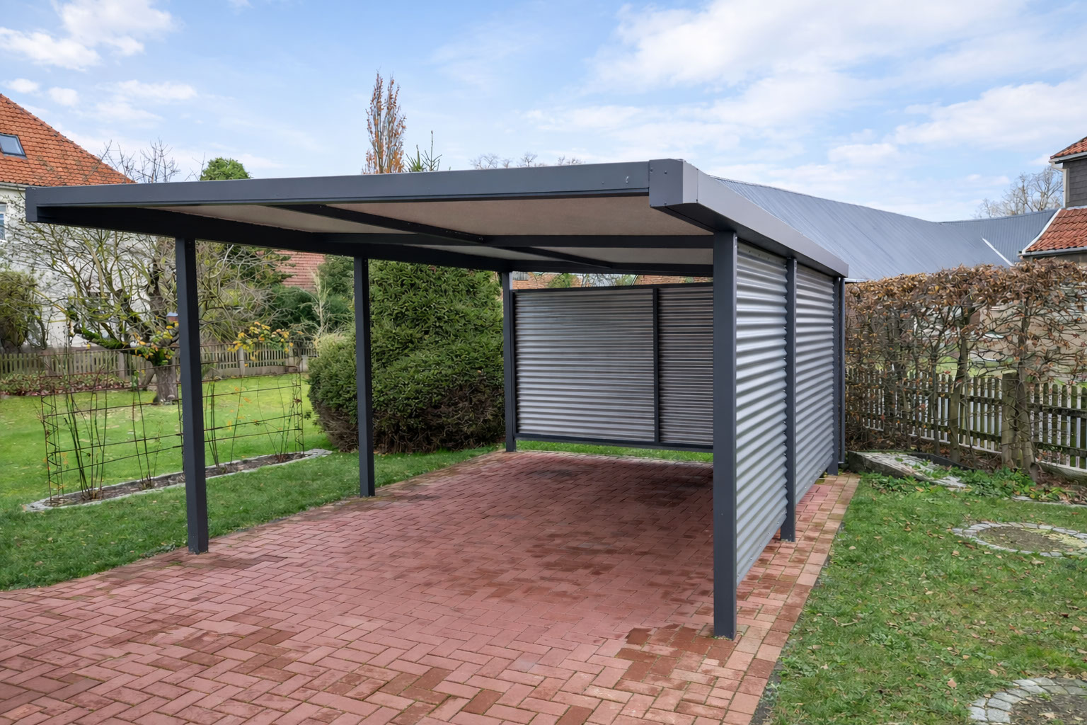 Carport anthrazit metallbau marklohe