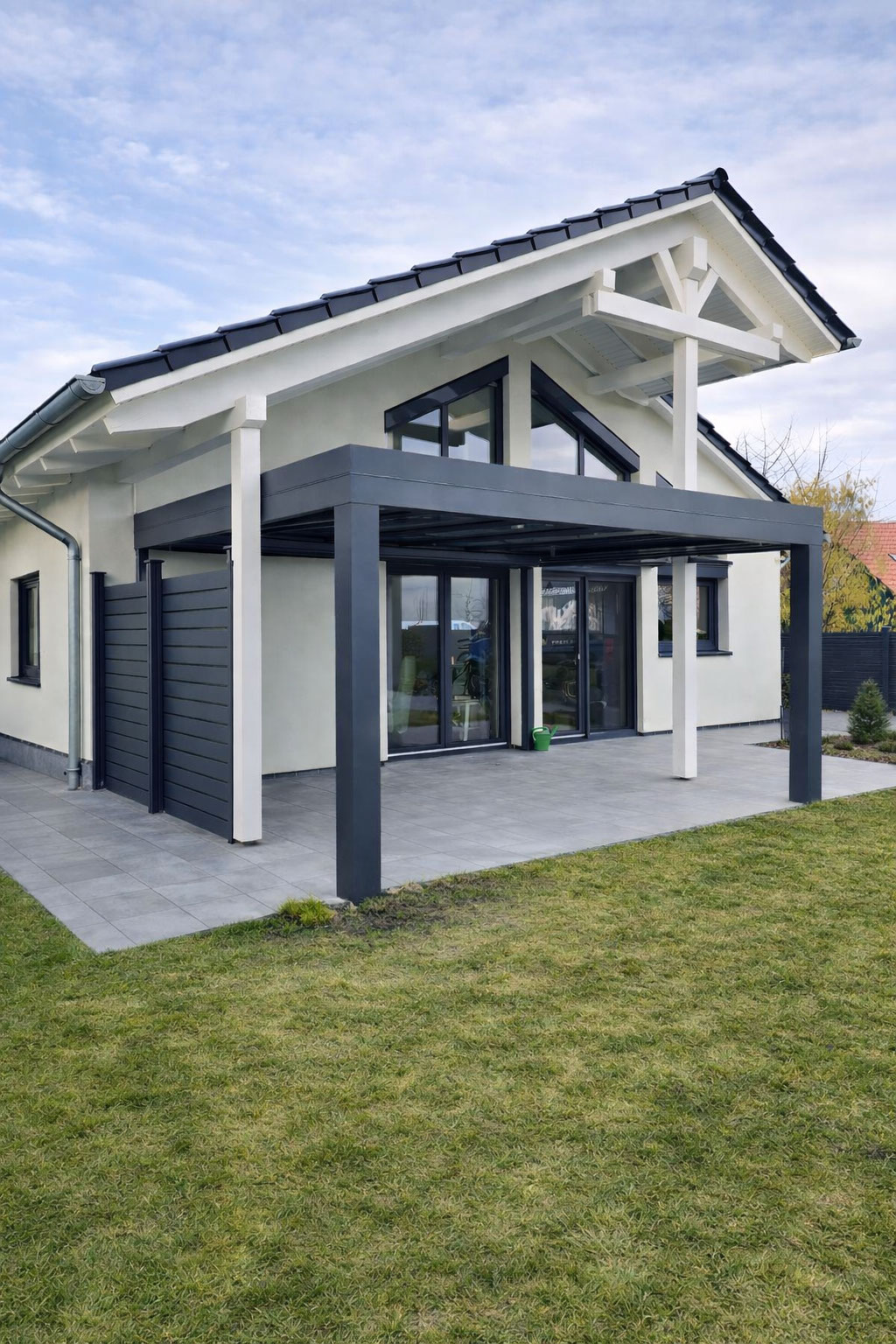 Terrassenueberdachung flachdach cube freistehen…